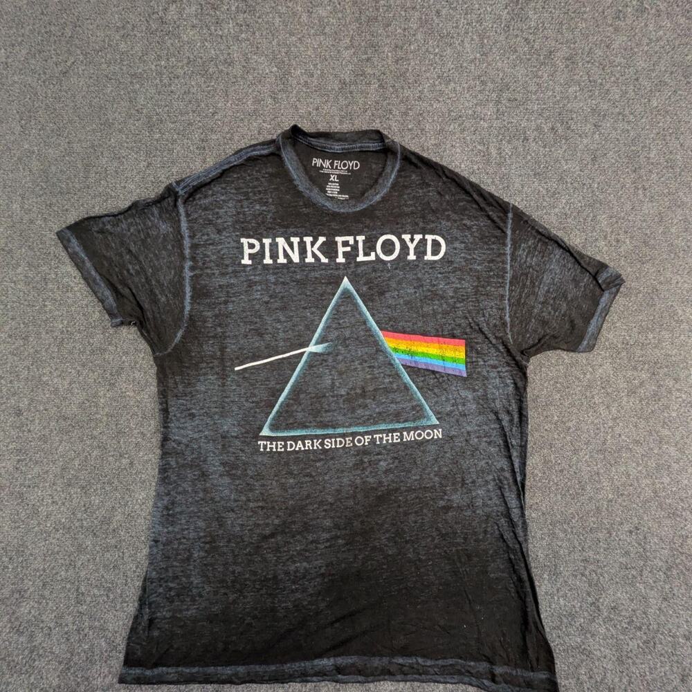 Pink Floyd T Shirt Womens XL Grey Washed Dark Side of the Moon Prism Graphic Tee